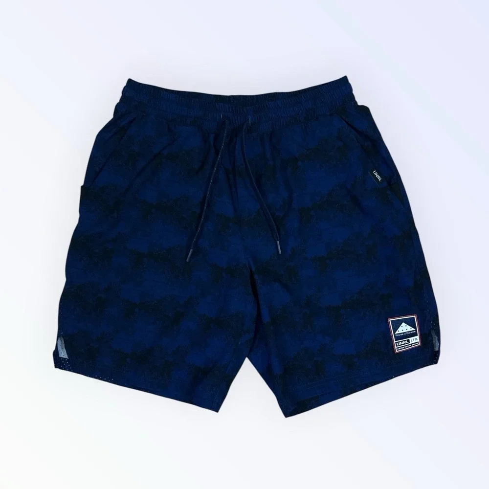 UNRL x Folds Of Honor Stride Shorts Mens NAVY CAMO Size MEDIUM